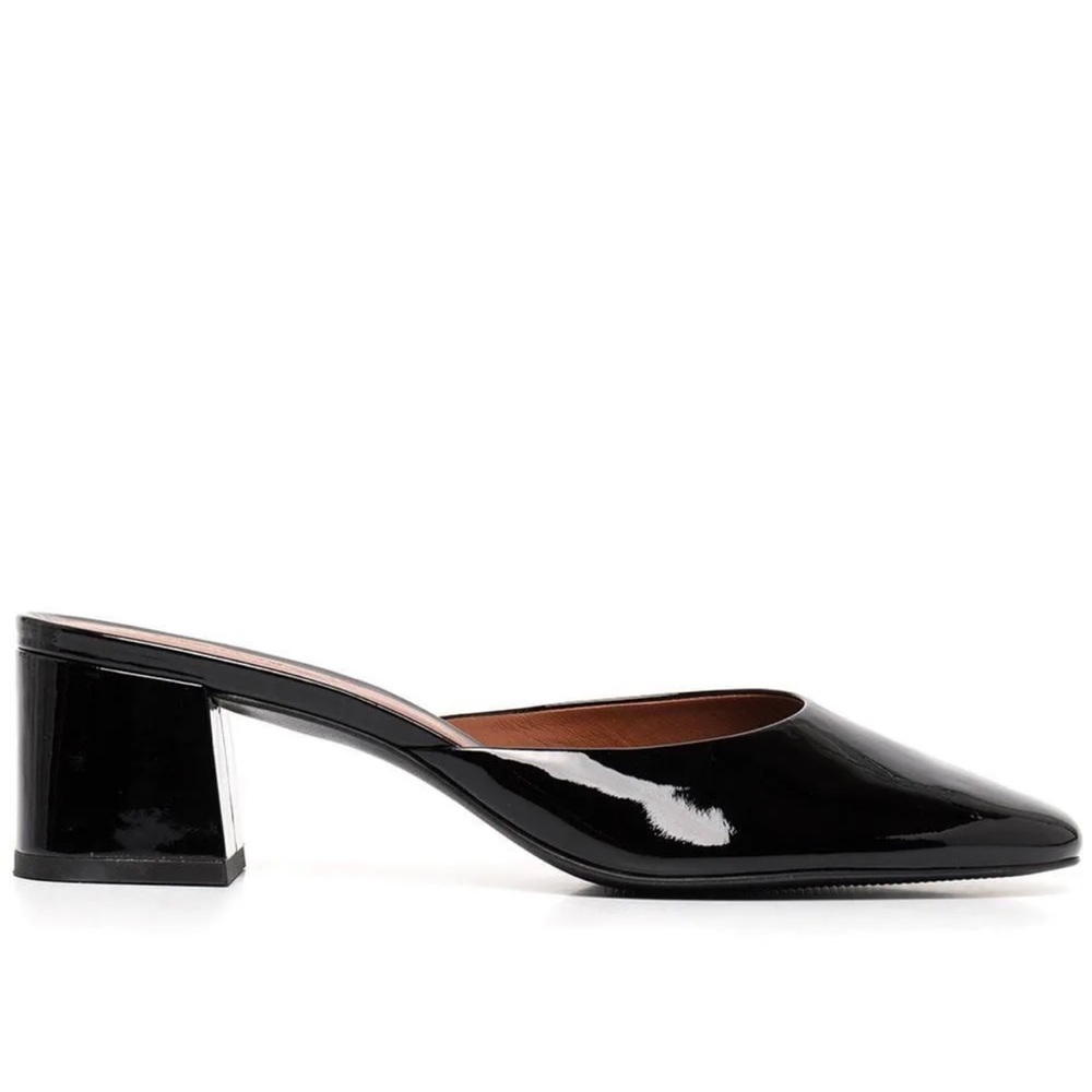 Reformation Mariana Block Heel Mule -Color Black Patent-Size 8